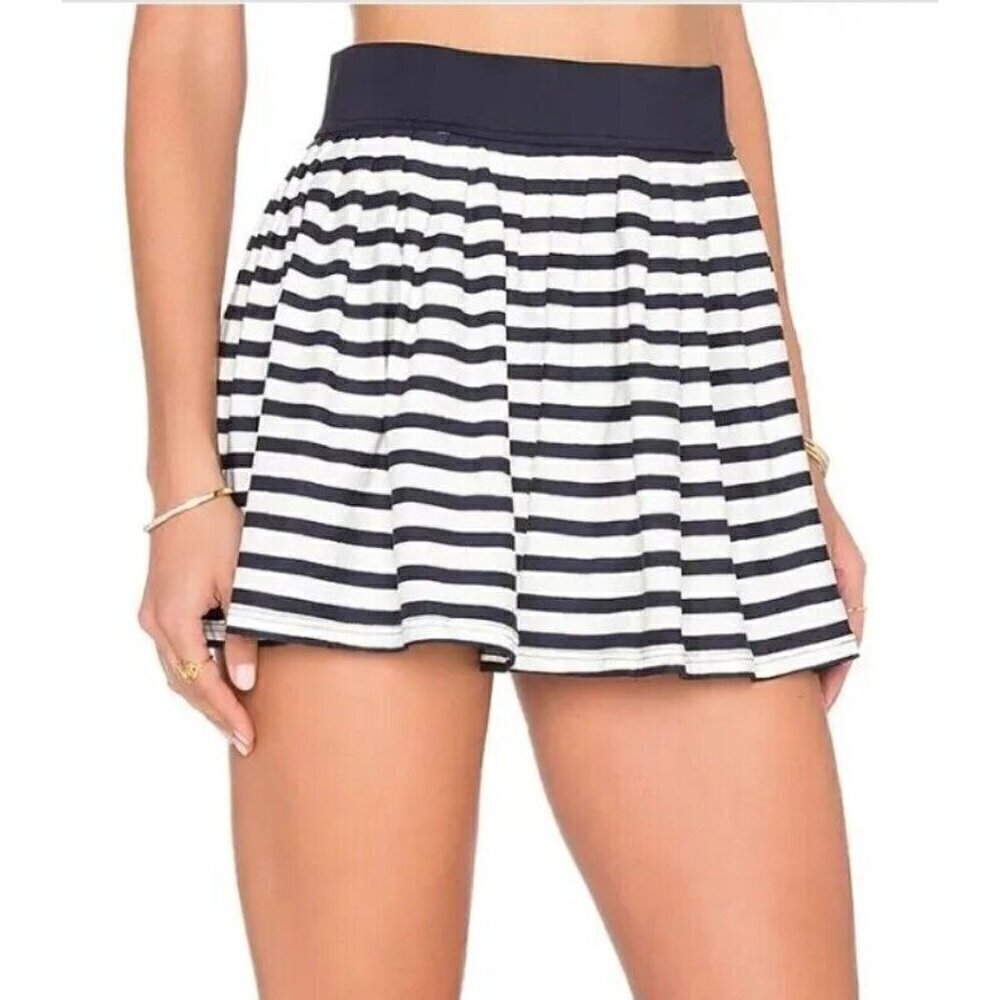 New Kate Spade Pleated Skirt Cover Up Womens M Nahant Shore Blue Stripe
